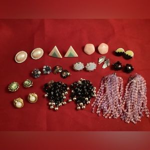 Cool vintage clip on earrings lot